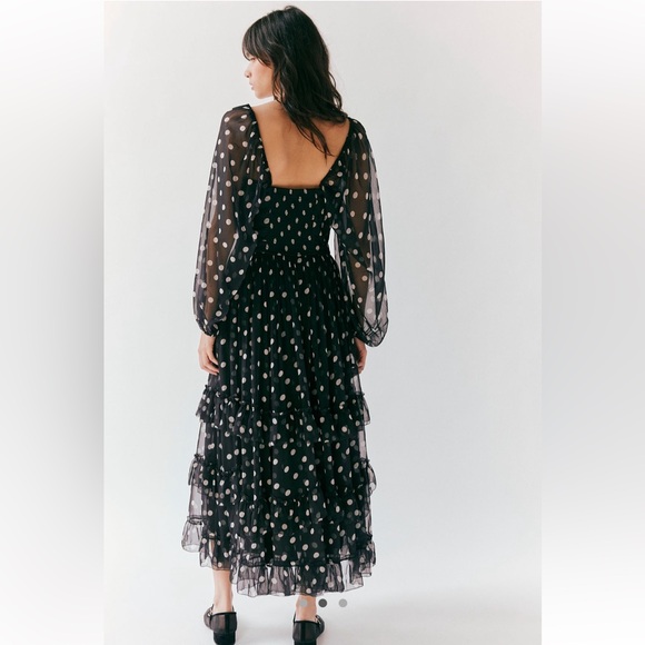 Free People Polka Dot long sleeve Maxi Dress Free People Polka Dot long sleeve Maxi Dress